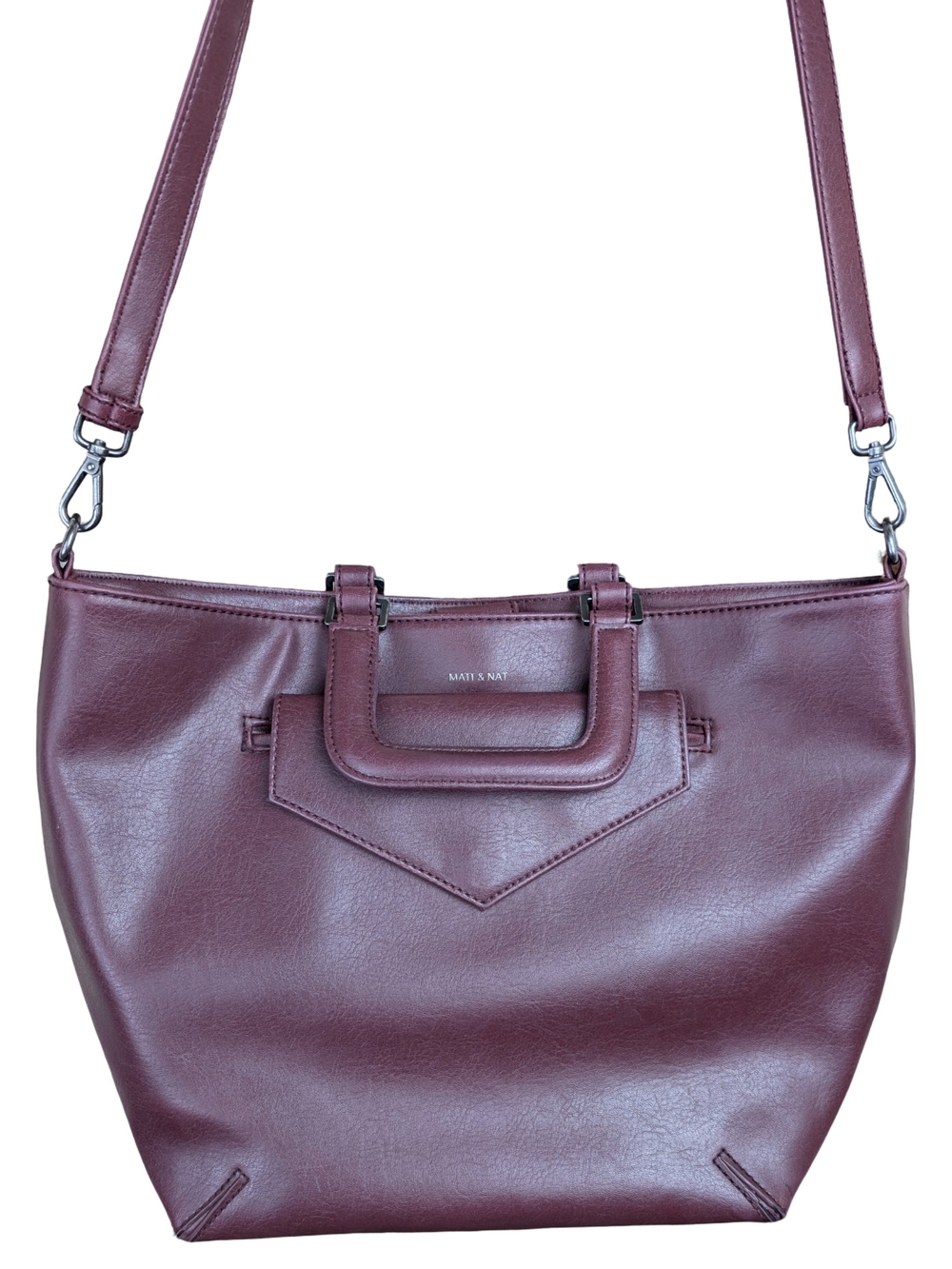 Matt & Nat Soleil Burgundy Vegan Leather Tote Bag Crossbody Purse Minimalist